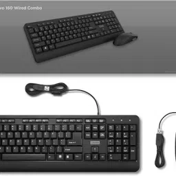 Lenovo KB 160 wired keyboard mouse combo Wired USB Standard Laptop Keyboard Compatible with Desktop, Laptop, Mac Easy to Use,Plug and Play,Quick, Comfy Durable body-18
