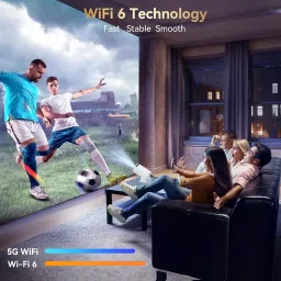 FlexArmor Portable 4K Projector, 5G WiFi BT, Android 11, YouTube Netflix, USB HDMI 2500 lm LED Corded Mobiles Portable Projector image 2