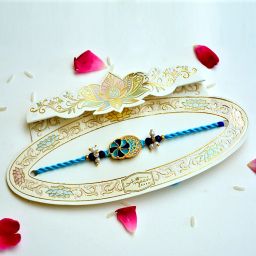 Azure Petal Rakhi for Brother – RK-211 | Raksha Bandhan Special Assorted Rakhi Set-image-20