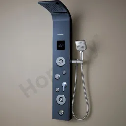 Elite Shower Panel 6 in One Tower System, Rainfall Shower, Body Massage Spray Handheld Shower, Temperature Display, Wall Mount Easy Connect Shower Panel Kit black colour-picture-16