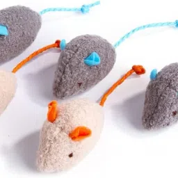 om zee Cat Toy Catnip Mice, Cat and Kitten Toy Mouse 3 Pcs Pack Cotton Soft Toy For Cat image 4