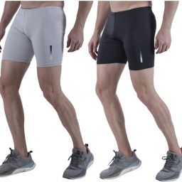 Solid Men Grey, Black Tights-image-17