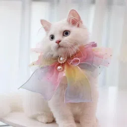 Ribbon Scarf Pendant Pet Bows Necklace Satin Cat Show Collar-image-12