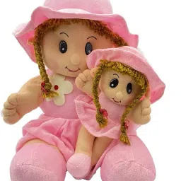 Soft Mother Daughter Doll with Non-Toxic Fabric | Pure Polyfill, Washable- 15 inch-22