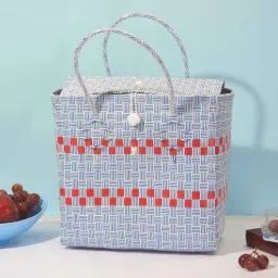 the quirk box Blue & Red Multipurpose Basket with Cover and Handle-picture-5