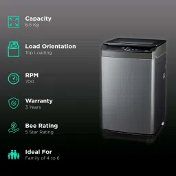 voltas beko by a tata product 6.5 kg Fully Automatic Front Load Grey image 5