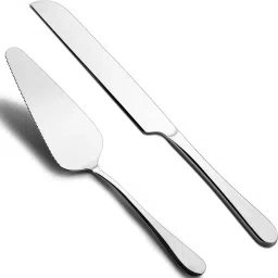 2pcs Cake Cutting & Server Set Perfect for Wedding, Anniversary & Birthday Stainless Steel Cake Server-27