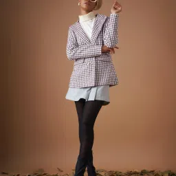 Women Printed Single Breasted Casual Blazer-image-64