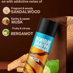 bombay shaving company Fresh Aqua & Intense Musk 150mlx2 Combo Deodorant Luxury Long Lasting Fragrance Deodorant Spray-For Men image 4