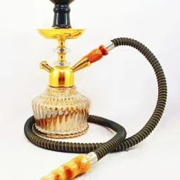 Golden 10 inch Glass, Stainless Steel, Gold Plated Hookah-picture-32