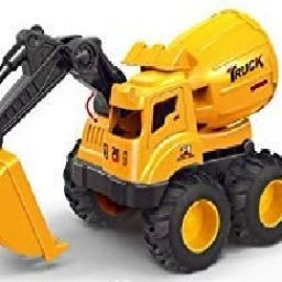 Unbreakable Pull Along Back Excavator Construction Engineering Friction Power Toy ( Mixer )-image-74