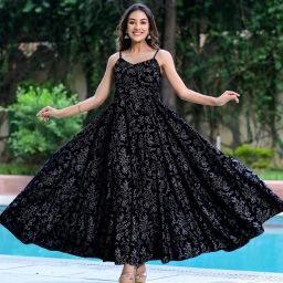 Printed Rayon Blend Stitched Anarkali Gown-image-43