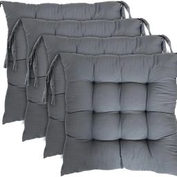 4 Microfibre Solid Chair Pad Pack of 4-image-18