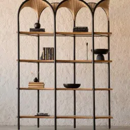 orange tree Andaman Katchall Solid Wood Shelving Unit In Black Finish-picture-3