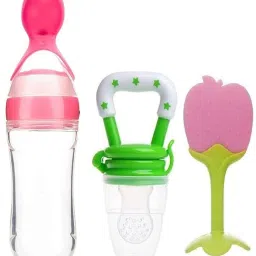 Silicone Feeding Milk Bottle & Fruit feeder & Silicone Teether (Combo Pack 3) Teether and Feeder-21