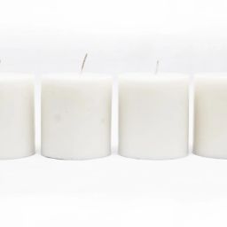 3 Inch White Unscented Round Shape Plain Pillar (Set of 4) Candle-15