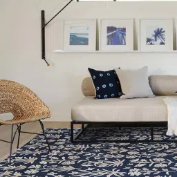 obeetee Blue Wool Floral 6 x 9 Feet Hand Tufted Carpet Summer Refresh Collection-picture-45