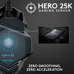 Logitech G502 Hero / Hero 25K Sensor, Adj DPI Upto 25600, RGB, 11 Programmable Buttons Wired Ambidextrous OpticalGaming Mouse image 3