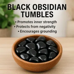 ababilcrystal BLACK OBSIDIAN TUMBLE Polished Angular Crystal Stone image 3
