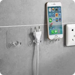 truenook Adhesive Hooks, Adhesive Toothbrush Holder Wall Mounted, Multi-Function Wall Storage Hook, Transparent Seamless Reusable, Power Plug Socket Holder, Razor Holder - 6 PCS Hook 6 image 4