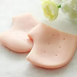 Silicone Gel Heel Pad Anti Crack Moisturizing Socks for Dry Hard Cracked Ankles Swelling & Pain Relief for Ankle Support and Protection Free Size for Men and Women (1 Pair)-image-30