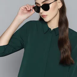 harvard Women Regular Fit Solid Spread Collar Casual Shirt-picture-29