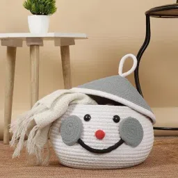 Cotton, Jute Storage Basket Handmade Jute Cotton Thread Rope Basket Storage Basket-image-27