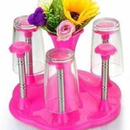 Stylish Glass and Spoon Organiser for Glasses and Cutlery Glass stand Steel, Plastic Glass Holder-image-39