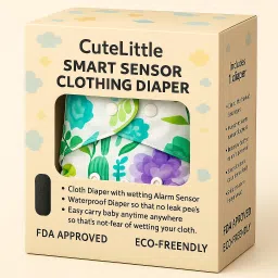 cutelittle Smart Cloth Diaper with Wetness Alert Sensor - Reusable, Soft on Baby’s Skin P5 image 3