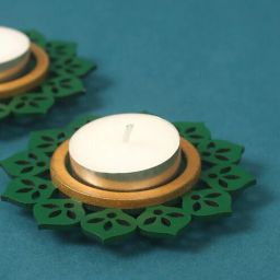 bambaise Green Premium MDF Mini Tea Light Holder with Mandala Art-picture-26
