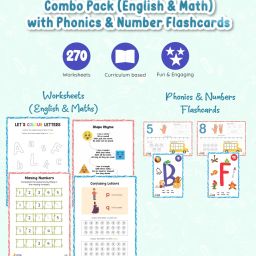 LKG Practice Combo Pack (English & Math) with Phonics and Number Flashcards-18