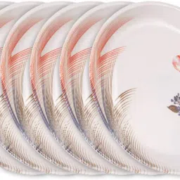 Pack of 6 Melamin Home-Pro 6 Pieces Melamine Dinner Plate Set Boss 302, Floral Design Dinner Set-14