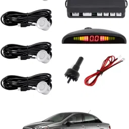 Car Reverse Parking White 4 Sensor With LED Display/Buzzer-177 Universal White Parking Sensor Safety Kit For Car-177 Parking Sensor-image-53