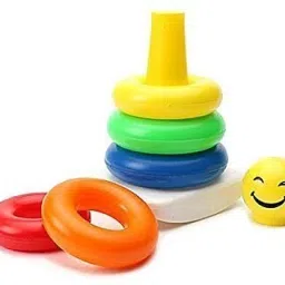 lacasada Friction Aeroplane with Sound & Smiley Ring Stacking Toy for Toddlers Combo image 5