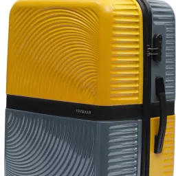 Large Check-in Suitcase (74 cm) 4 Wheels - VENICE - Scratch Proof Printed Trolley Bag - Yellow, Grey-image-20