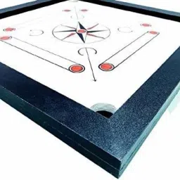 Wooden white Carrom board 26 inch Gloss Finish Striker, coin Set and Powder 66 cm Carrom Board-10