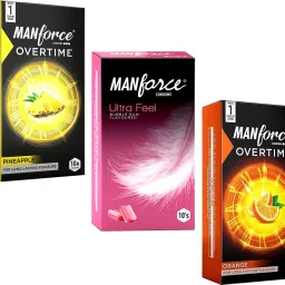 Pineapple, Bubblegum And Orange Flavoured Dotted Condom-image-75