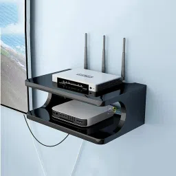 Wall T.V Set up Box Stand, Wifi Stand Wall Hanging Mounted Shelf MDF (Medium Density Fiber) Wall Shelf-1