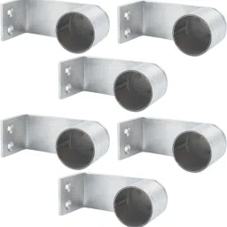 S.S (3 mm) Heavy L Band Curtain rod Support, Rod Rail Bracket, Rod rail Brackets Patti support, (1 X 3 inch) (Pack of 6) Shelf Bracket-7