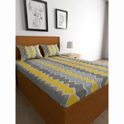 104 TC Cotton Queen Self Design Flat Bedsheet-82
