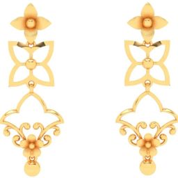 PC Chandra Jewellers Elegant With Floral Patterns Yellow Gold 22kt Drop Earring-image-92