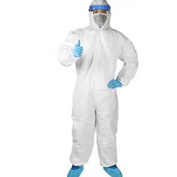 SITRA Approved PPE kit Medical Disposable Protective Coverall Suits (PP Non Woven Laminated With FACE SHIELD & SHOE COVER) Pack of 1 Safety Jacket-image-25