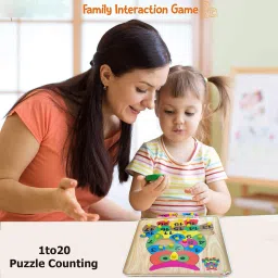 blue seed Counting learning toy, Number Puzzle Math 1234 Learning board Peg Puzzle game image 4