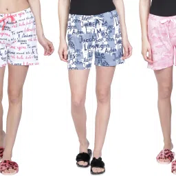 Pack of 3 Printed Women Multicolor Beach Shorts, Night Shorts, Regular Shorts, Running Shorts, Cycling Shorts-image-13