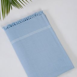Fabindia Jia Blue Honeycomb Pattern Cotton 200 GSM Bath Towel-21