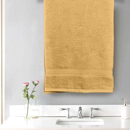 Home Fresh Gold-Coloured Solid Pure Cotton 550 GSM Bath Towel-17