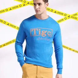 The Indian Garage Co Typography Printed Pullover Acrylic Sweater-image-52