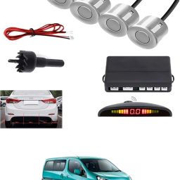 4Silver Parking Sensor With LED Display Increased Safety For Car-101 Universal 4 Silver Reverse Parking Sensor With LED Display For Cars-101 Parking Sensor-image-25