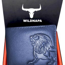Men Blue Genuine Leather RFID Wallet-image-28
