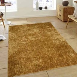 saral home Gold Shaggy Polyester 6 ft x 9 ft Machine Made Carpet-picture-29